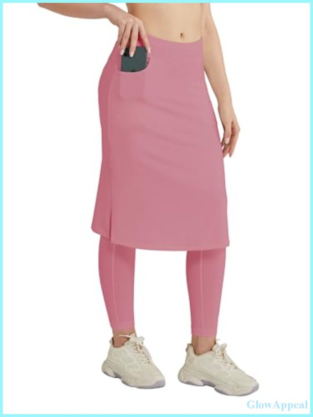Women's Modest Midi Skirt with Attached Leggings Pockets UPF 50+ Skort